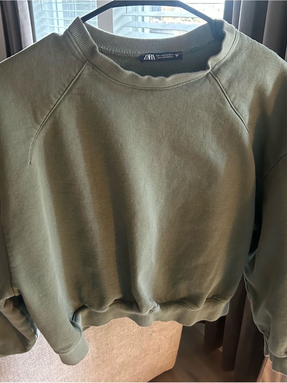 Zara Olive Crewneck Sweatshirt